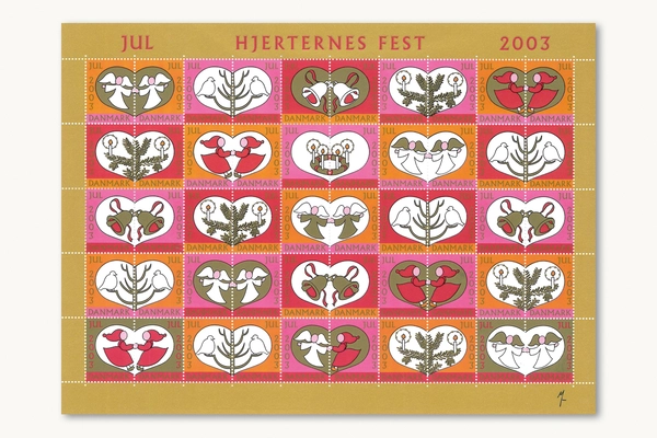 Julemærket 2003 - 'Hjerternes Fest' af Hendes Majestæt Dronning Margrethe